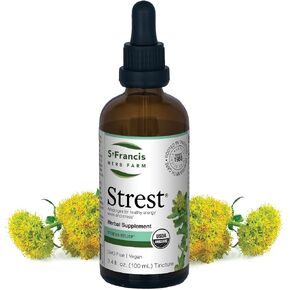 Strest - Herbal Tincture with Ashwagandha 100 ml - Helps with Stress Relief, Relief Remedy Drops - Good Tasting Herbal Supplements - Organic, Non GMO, Vegan, Dairy Free in Saudi Arabia
