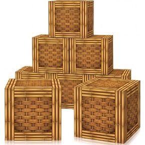 6 Pcs Tree Stump Decor Western Cowboy Party Decorations Wood Grain Paper Boxes Fake Tree Stump Box Centerpieces Western Cowboy Photo Booth Props for Farmhouse Party Supplies in Saudi Arabia