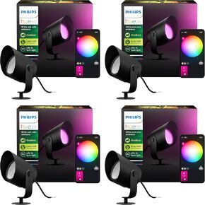 Philips Hue Lily Outdoor Smart LED Spotlight - White & Color Ambiance - Low Voltage Landscape Lighting - 1 Pack - Requires Bridge and Power Supply - Control with App and Voice - Weatherproof in Saudi Arabia
