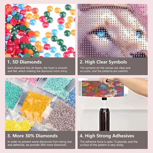 FHBUBPUP Cow Diamond Painting Kits for Adults, Flower Diamond Art Kits for Beginners, 5D DIY Full Drill Round Diamond Dot Gem Art, Craft Gift Suitable for Home Wall Decoration 12×12Inch in Saudi Arabia