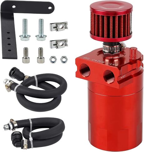 JDMON Oil Catch Can with Air Filter, Passenger Side Oil Separator Compatible with Ford F150 2.7EB 3.5EB 5.0L 2011-2021, Expedition 3.5L EcoBoost 2018-2021, Raptor 3.5L Ecoboost 2017-2021, Black 350ml in Saudi Arabia