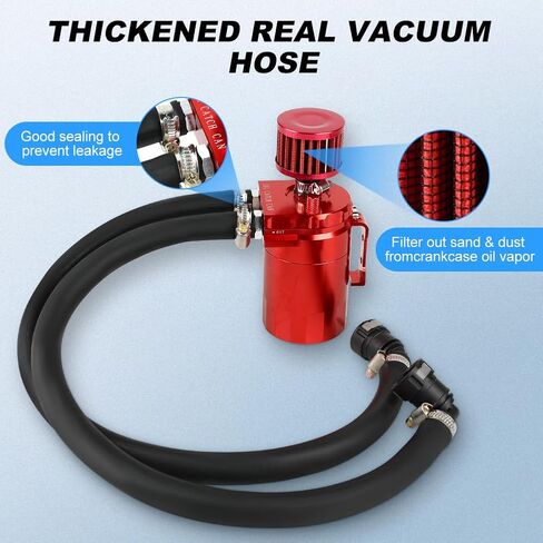JDMON Oil Catch Can with Air Filter, Passenger Side Oil Separator Compatible with Ford F150 2.7EB 3.5EB 5.0L 2011-2021, Expedition 3.5L EcoBoost 2018-2021, Raptor 3.5L Ecoboost 2017-2021, Black 350ml in Saudi Arabia