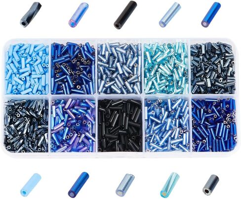 90G 10 Colors Glass Bugle Beads - Mixed Color Screwy Beads for DIY Crafting and Jewelry Making in Saudi Arabia