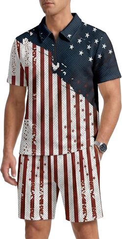 Mens Track Suits 2 Piece Sets Short Sleeve Sweatsuit Outfits 1/4 Zip Mens Athletic Jogging Outfits Summer Mens Outfits in Saudi Arabia