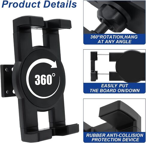 360° Swivel Skateboard Deck Wall Mount，Rotating Skateboard Wall Hanger, Extending & Floating Display Skateboard Wall Holder Grab & Go Storage Rack,Universal Skate Wall Mount (1 Set) in Saudi Arabia