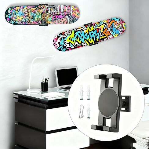 360° Swivel Skateboard Deck Wall Mount，Rotating Skateboard Wall Hanger, Extending & Floating Display Skateboard Wall Holder Grab & Go Storage Rack,Universal Skate Wall Mount (1 Set) in Saudi Arabia