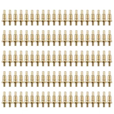 9.0mm Golden Plating Copper Spring Pogo Pins Probes Pack of 100,Pogopin Header Target Connector Through Hold PCB Test Pin, Thimble, Pogo Pin in Kuwait