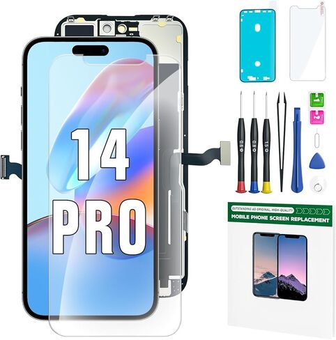iPhone 12 Mini Screen Replacement Kit 5.4'' LCD Display 3D Touch Screen Digitizer Full Assembly Repair Kits Waterproof Frame Sticker+Screen Tempered Protector for A2176, A2398, A2400, A2399 in Kuwait