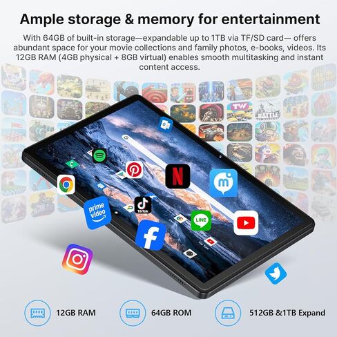 تابلت 10 بوصة 2024 أحدث جهاز لوحي Android13 2 في 1 مع لوحة مفاتيح، معالج ثماني النواة مع أجهزة لوحية واي فاي، 64 جيجابايت 1 تيرابايت توسيع، 4G خلوي، 1080 بيكسل 13 ميجابكسل، نظام تحديد المواقع/بلوتوث/ماوس/قلم - رمادي in Kuwait
