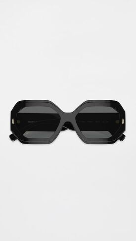 Tory Burch TY 7192U 170987 Black Plastic Geometric Sunglasses Grey Lens in Saudi Arabia