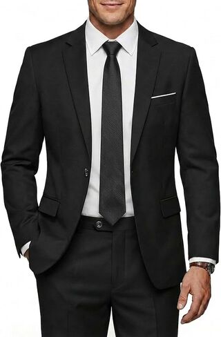 MY'S Men's 2 Piece Suit, One Button Slim Fit Jacket and Pants with Tie, Classic Blazer for Weddings Business Party in Saudi Arabia
