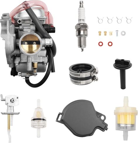 Carburetor Kit Compatible with 2003-2013 Kawasaki Prairie 360 KVF360 4x4, Replace Part # 15004-0041,51023-1402,15003-0093,15003-1686,16065-1379,14030-1054,Includes Fuel Valve Petcock & Lever in Saudi Arabia
