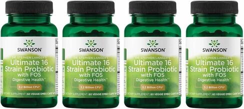 Swanson Dr. Stephen Langer's Formula - Natural Probiotic w/Prebiotic FOS - 16-Strain Supplement Promoting Digestive Support w/ 3.2 Billion CFU per Capsule - (60 Veggie Capsules) (2 Pack) in Saudi Arabia