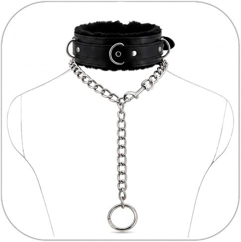 Pu leather choker collar with leash and Lock adjustable size for women pink in Saudi Arabia