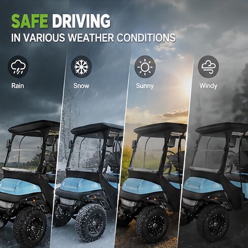 10L0L Golf Cart Enclosure for Club Car 4 Passenger Golf Cart Cover 4 Sides Zipper Doors Portable 360°Panoramic Transparent Window (for Club Car DS) in Saudi Arabia