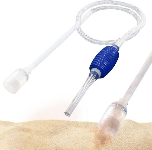 SunGrow Water Siphon Pump for Fish Tank with Priming Bulb, 3.5" Nozzle Net, 65-Inches, Long Nozzle Sand Cleaning Kit, Fish Gravel Vacuum to Clear Water, Aquarium Siphon Tank, 2-Minutes to Assemble in Saudi Arabia