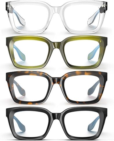 Oversized Square Blue Light Blocking Glasses for Women Men Non Prescription-Thick Frame GRACE in Saudi Arabia