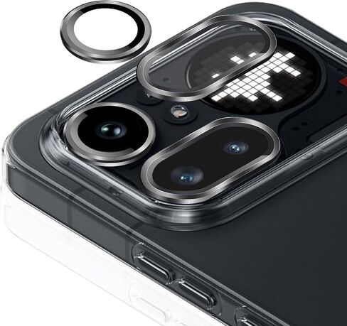 [2 Pack] for Nothing Phone (2a)/2a Plus Camera Lens Protector, 9H Tempered Glass Camera Cover Screen Protector Metal Individual Ring(Black) in Saudi Arabia
