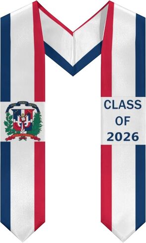 Country Flag Graduation Stole Class of 2025 V Shape Graduation Sash for High School & College Graduates in Saudi Arabia