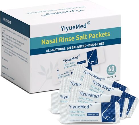 Nasal Rinse Salt Packets, 200 Count - Pre-Measured Sinus Rinse Refills for 300 mL Neti Pot, Sinus Rinse Bottle & Nasal Irrigation Systems – Gentle Daily Nasal Cleansing in Saudi Arabia