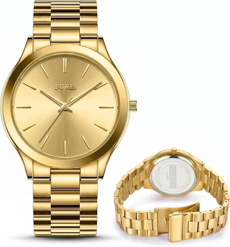 BUREI Men Watches Fashion Analog Stainless Steel Quartz Waterproof Watches,Gift for Men. in Kuwait
