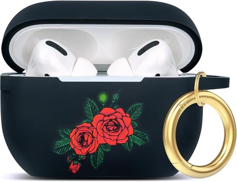 Engraved Leopard Case Compatible with AirPods 4th Generation Cover with Keychain, Skin Soft Cover for Compatible with AirPods 4 Case Full Protection,Front LED Visible, Hot Pink in Saudi Arabia