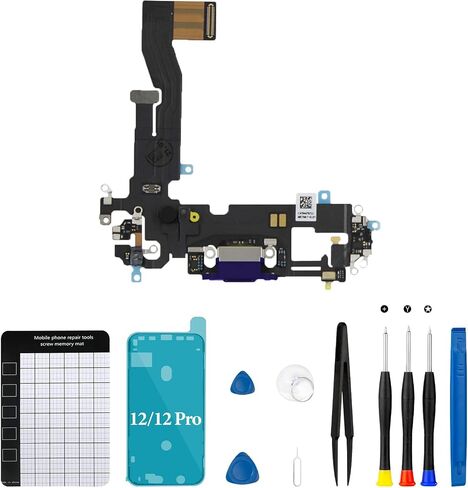 for iPhone 12 Charging Port Replacement for iPhone 12 Pro USB Data Dock Connector Antanna Microphone with Repair Tool Kit for A2172 A2402 A2403 A2404 (White) in Saudi Arabia