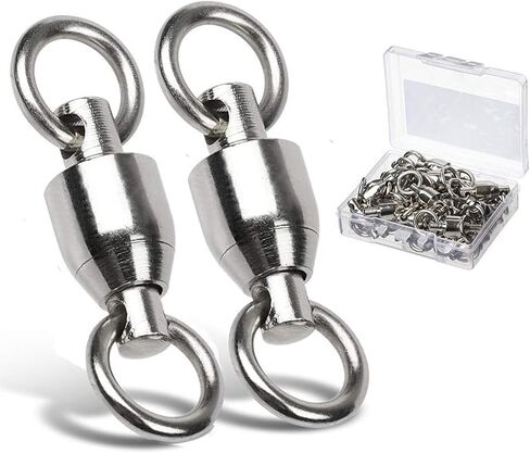AMYSPORTS Ball Bearing Swivels Connector High Strength Stainless Steel Solid Welded Rings Barrel Swivels Saltwater Freshwater Fishing in Saudi Arabia