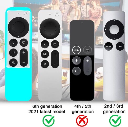Case for Siri Remote 2021, Silicone Cover Compatible with Apple TV 4K / HD Remote Control, Latest Model 6th Generation Remote Controller Holder Skin Sleeve Glow in The Dark Green in Saudi Arabia