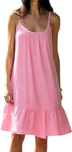 Cotton Nightgowns for Women Adjustable Spaghetti Strap Sleepwear Soft Sleeveless House Dress S-XXL in Saudi Arabia