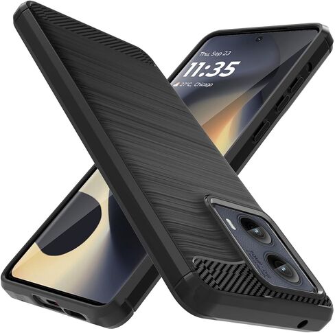for Motorola Edge 2024 Case: Shock-Absorption Flexible TPU Rubber Protective Cover for Moto Edge 5G 2024 Phone Case(Navy Blue) in Saudi Arabia