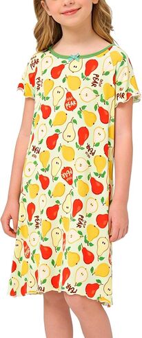 Bamboo Viscose Girls Nightgowns Short Sleeve Soft Pajama Dress for Girls in Saudi Arabia