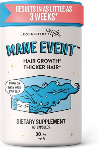 Legendairy Milk Mane Event™ - Hair Skin and Nails Vitamins with Collagen Peptides, Biotin & Lustriva® - Hair Vitamins for Women - Supplement Promotes Hair Growth for Thicker & Fuller Hair in Saudi Arabia