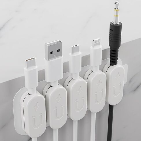 10 Pack Magnetic Cord Holder for Nightstand, Desk Cable Management – Reusable Stick on Surface Magnetic Cord Organizer for Desk, Wire Organizer for Desk, Phone Charger, Home, and Office in Saudi Arabia