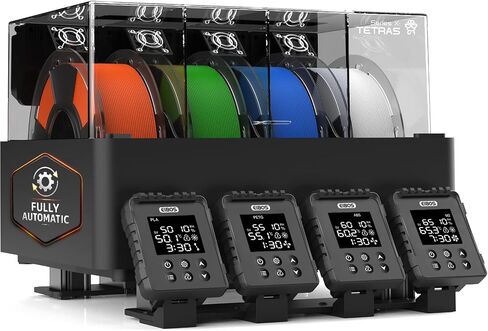 【EIBOS Official】 3D Printer Filament Dryer Tetras, AMS Heater Upgrade for Bambu Lab AMS, Dry While Printing, 4-Spool Independent Chambers, Auto-Sealed Storage Box, Power-Saving, for Nylon, PLA, PETG in Saudi Arabia