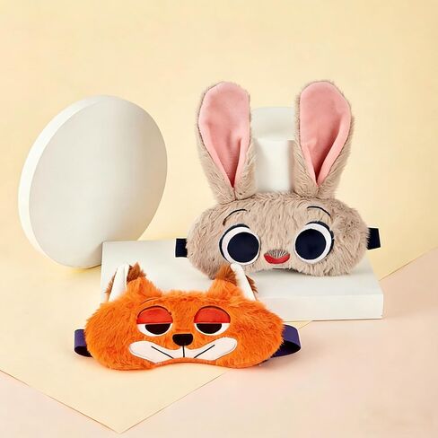 Cute Cartoon Eye Masks for Sleep, Soft Plush Animal Blindfold, Funny Travel Eye Cover for Women Girls Home Travel Daily Use (Gray) in Saudi Arabia