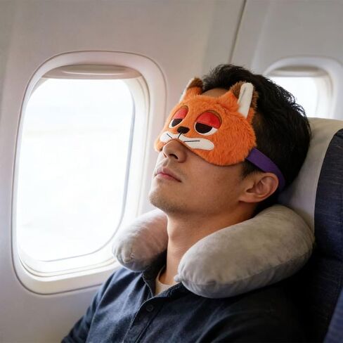 Cute Cartoon Eye Masks for Sleep, Soft Plush Animal Blindfold, Funny Travel Eye Cover for Women Girls Home Travel Daily Use (Gray) in Saudi Arabia