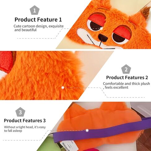 Cute Cartoon Eye Masks for Sleep, Soft Plush Animal Blindfold, Funny Travel Eye Cover for Women Girls Home Travel Daily Use (Gray) in Saudi Arabia