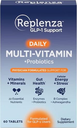 Daily GLP-1 Nutritional Support Supplement, Essential Vitamins and Minerals, Support for Gut Health, Stress and Cellular Energy – 60 Tablets, 2 Pack in Saudi Arabia