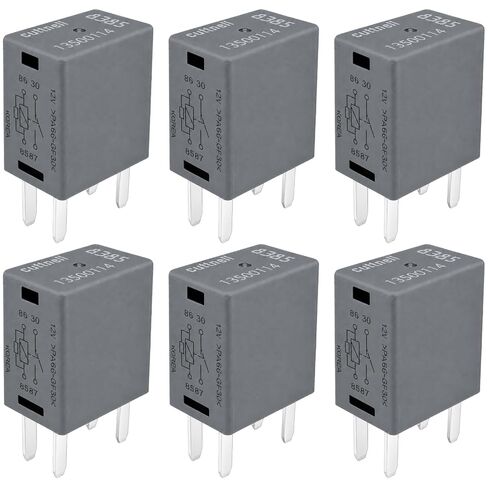 6-Pack 13500114 8385 Relays 12VDC 40A 4-Pin SPST Automotive Relay - Compatible with Select GM Vehicles (for Buick Enclave, Chevrolet Silverado) - Fixes Fuel Pump, Ignition & P0615/P0641 Errors in Kuwait