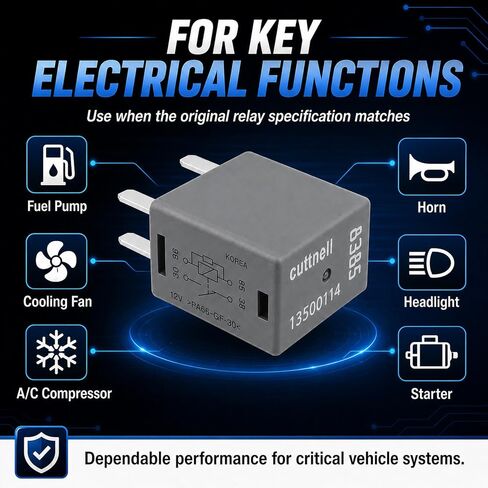 6-Pack 13500114 8385 Relays 12VDC 40A 4-Pin SPST Automotive Relay - Compatible with Select GM Vehicles (for Buick Enclave, Chevrolet Silverado) - Fixes Fuel Pump, Ignition & P0615/P0641 Errors in Kuwait