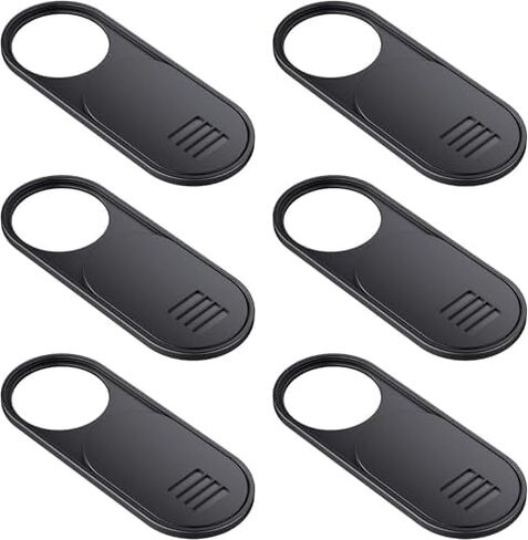 Laptop Camera Cover Slide (6 Pack), Large Webcam Cover for iPhone iPad MacBook Pro Computer iMac Cell Phone PC Accessories, Ultra Thin Camera Blocker Slider, Great for Privacy - Black in Saudi Arabia