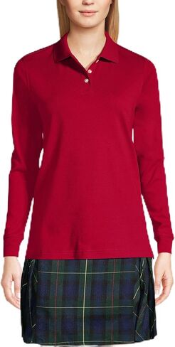 Lands' End School Uniform Women's Long Sleeve Feminine Fit Interlock Polo Shirt in Saudi Arabia