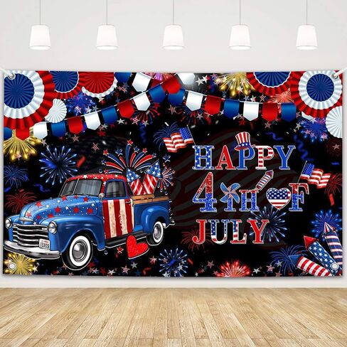 MEHOFOND 4th of July Banner, 4th of July Wall Banner for 4th of July Decorations, Independence Day Wall Decorations, Fourth of July Party Decorations, Patriotic Decorations 5.9x3.6ft in Saudi Arabia