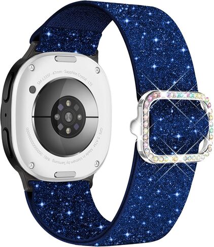 wipalor Galaxy Watch 7 6 5 4 FE 40mm 44mm Bands for Samsung Watch Bands, 20mm Watch Band Women Bling Sparkly Stretchy Nylon Galaxy Watch Bands for Samsung Watch Bands 6 4 Classic/5 Pro/Active 2-Black in Saudi Arabia