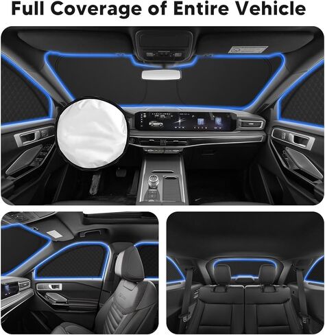 FIILINES 8PCS Window Shades Kit for 2019-2025 Nissan Altima, 2 in 1 Sun Protection & Breathability Double Layer Sunshades with UV100% Block & Privacy Protection for Side/Rear/Windshield Accessories in Saudi Arabia