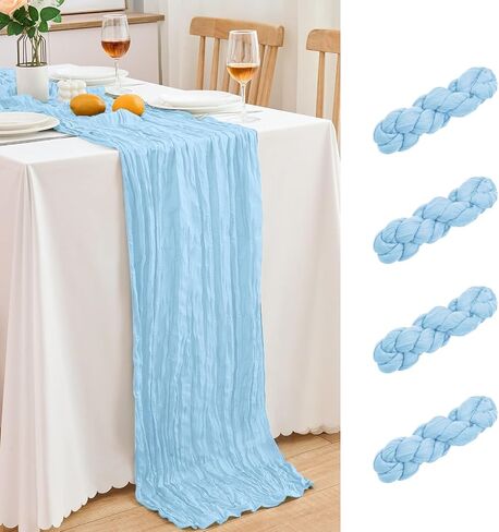 18 Pack Pink Cheesecloth Table Runner 21.5x120 Inch, Semi Sheer Boho Gauze Cheese Cloth Fabric Table Runners 10 FT Long for Wedding Party Baby Shower Birthday Home Decor in Saudi Arabia