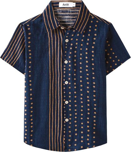 Boys Hawaiian Shirt Floral Printed Short Sleeve Button Down Shirt Beach Tropical Summer Casual Shirts for Kids in Saudi Arabia