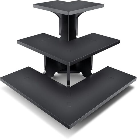 cologne stand Display Stand Portable Shelf for Display Shelves for Vendors Events Food Cupcakes, Candles, Glasses, Jars, Crafts, Jewelry, Farmers Market Display (Staight, Black) in Saudi Arabia