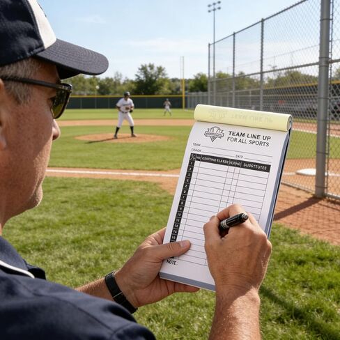 Baseball/Softball Lineup Cards (30 Games) with 16 Player Roster Lineup Sheet (4-Part Carbon Copies), Scorebook Roster Sheet Comprehensive Kit for Baseball Practice, for Baseball Coach Gift in Saudi Arabia